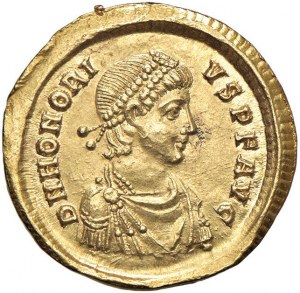Honorius (393-423) Solid (Sirmium) Diademed bust r. ...