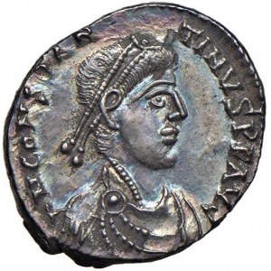 Constantino III (407-411) Siliqua (Arelate) Busto diade...