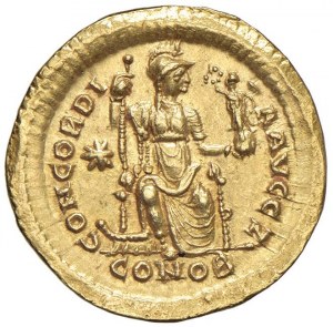 Theodosius II (402-450) Solid (Konstantinopol) Busta jilm...