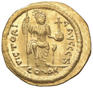 Justin II (565-578) Voják - Korunovaná busta s...