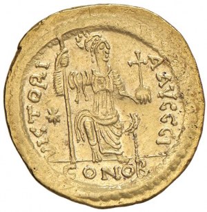 Justin II (565-578) Voják - Korunovaná busta s...