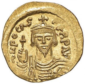 Focas (602-610) Solid - Frontal crowned bust holds ...