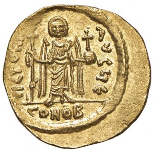 Focas (602-610) Solido - Busto coronato frontale tiene ...