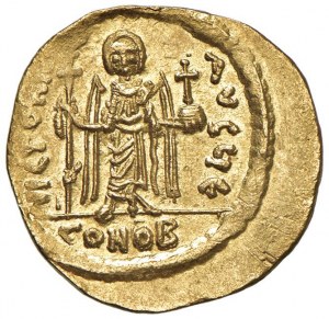 Focas (602-610) Solid - Frontal crowned bust holds ...