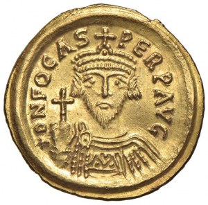 Focas (602-610) Solid (Ravenna) Crowned bust frontal...
