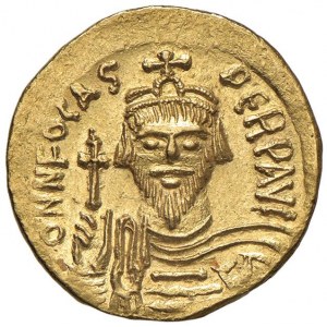 Focas (602-610) Solid - Frontal crowned bust holds ...