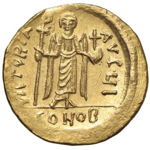 Focas (602-610) Solid - Frontal crowned bust holds ...