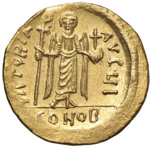 Focas (602-610) Solid - Frontal crowned bust holds ...