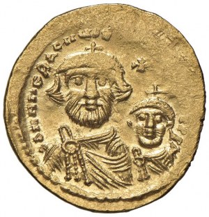 Heraclius (610-641) Solid - Crowned busts in front - R...