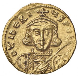 Tiberius III (698-705) Solid - Crowned bust in front of...