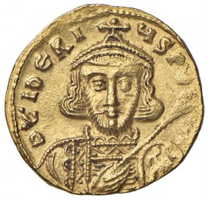 Tiberius III (698-705) Solid - Crowned bust in front of...