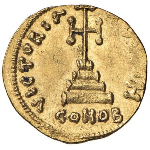 Tiberius III (698-705) Solid - Crowned bust in front of...