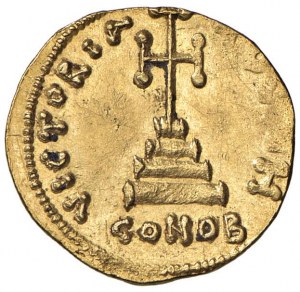 Tiberius III (698-705) Solid - Crowned bust in front of...