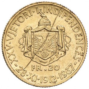 ALBANIA Zogu (1925-1939) 20 Franga 1937 R - Nomisma 14 ...