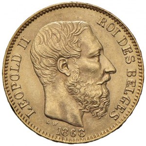 BELGIUM Leopold II (1865-1909) 20 Francs 1868 - KM 32 ...