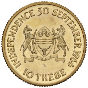 BOTSWANA 10 Thebe 1966 - KM 2; Fr. 1 AU (g 11.28)...