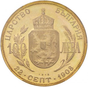 BULGARIA Ferdinando I (1887-1918) 100 Leva 1912 restrik...