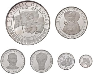 KOREA 1,000, 500, 250, 200, 100 and 50 Won 4303 (1970) - ...