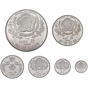 COREA 1.000, 500, 250, 200, 100 e 50 Won 4303 (1970) - ...