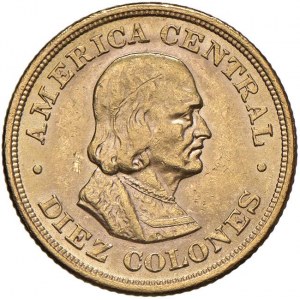 COSTA RICA 10 Colones 1897 - KM 140 AU (g 7,79) Graffi ...