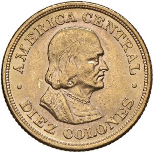 COSTA RICA 10 Colones 1897 - KM 140 AU (g 7.79) Scratches ...