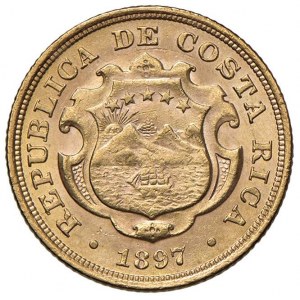 COSTA RICA 10 Colones 1897 - KM 140 AU (g 7,79) Graffi ...