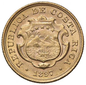 COSTA RICA 10 Colones 1897 - KM 140 AU (g 7.79) Scratches ...