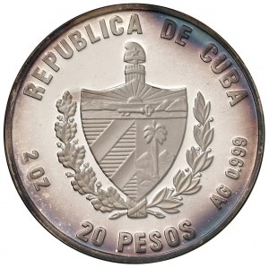 CUBA 20 Pesos 1993 - KM 471.1 AG (g 62.19) The assault on the...
