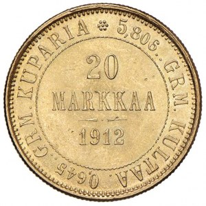FINLANDE Nicolas II (1894-1917) 20 Marrkka 1912 S - KM ...