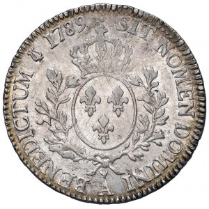 FRANCE Louis XVI (1774-1792) Ecu 1789 A - KM 564.1, G...