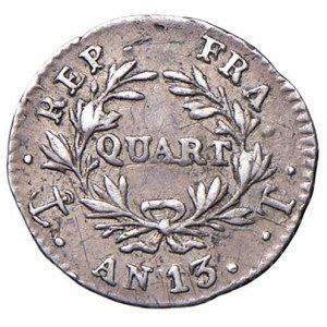 FRANCIA Napoleone (1804-1815) Quarto di franco An. 13 T...