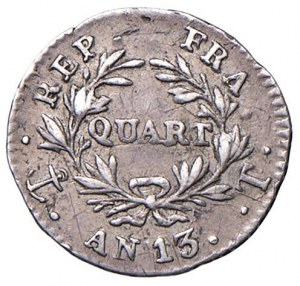 FRANCE Napoleon (1804-1815) Quarter Franc An. 13 T...