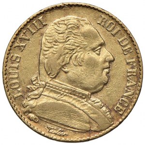 FRANCE Louis XVIII (1814-1824) 20 Francs 1814 A - KM ...
