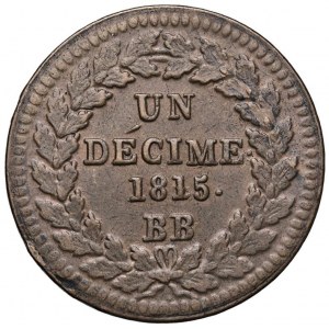 FRANCIA Luigi XVIII (1814-1824) Decime 1815 BB - KM 701...