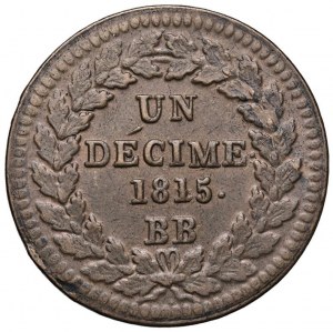 FRANCE Louis XVIII (1814-1824) Tithes 1815 BB - KM 701...