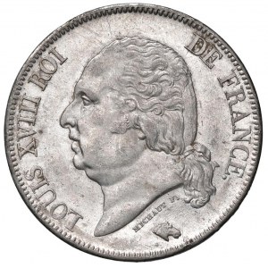 FRANCIA Luigi XVIII (1814-1824) 5 Franchi 1821 W - KM 7...