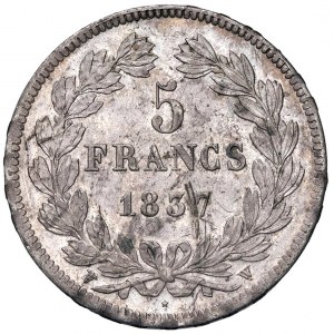FRANCIA Luigi Filippo I (1830-1848) 5 Franchi 1837 W - ...