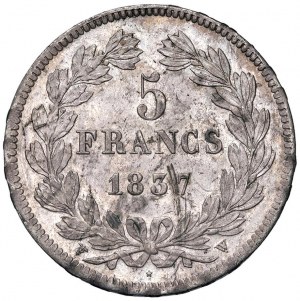 FRANCE Louis Philippe I (1830-1848) 5 Francs 1837 W - ...