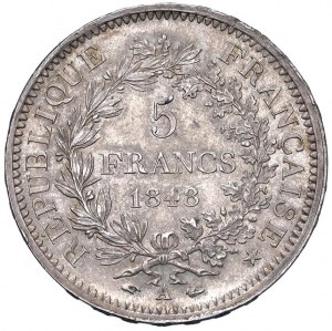 FRANCE Second Republic (1848-1852) 5 Francs 1848 A...