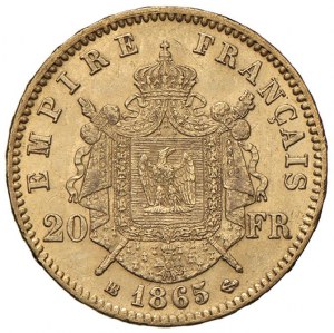 FRANCE Napoleon III (1852-1870) 20 Francs 1865 BB - ...