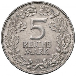 GERMANY Republic 5 Marks 1925 D - KM 47 AG (g 25.00...