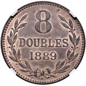 GUERNSEY Vittoria (1837-1901) 8 Doubles 1889 H - KM 7 C...