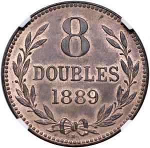 GUERNSEY Victoria (1837-1901) 8 Doubles 1889 H - KM 7 C...