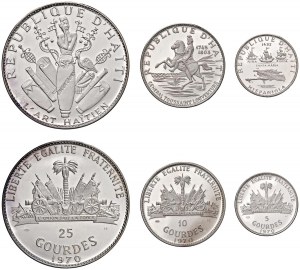 HAITI 25, 10 et 5 Gourdes 1970 - KM 67.1, 65.1 ; 64.1 AG ...