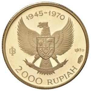 INDONESIA 2,000 Rupees 1970 - KM 28 AU (g 4.90)...