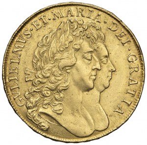 ANGLETERRE William et Mary (1688-1694) 5 Guinées 169...