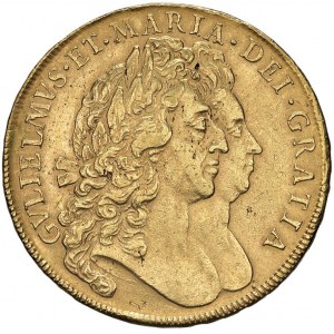 ANGLETERRE William et Mary (1688-1694) 5 Guinées 169...