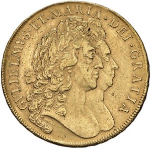 ANGLETERRE William et Mary (1688-1694) 5 Guinées 169...