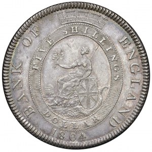 ENGLAND George III (1760-1820) 5 shilli dollar...