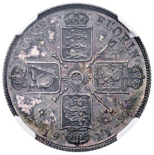ENGLAND George V (1910-1936) Florin 1911 - KM 817 ...